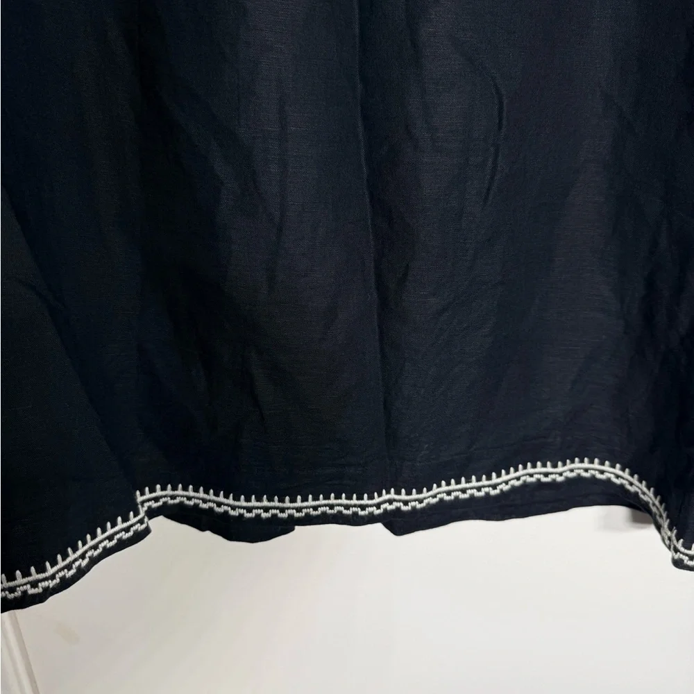 J.Crew Embroidered Linen Blend Sleeveless Dress Black White – Size XS - Picture 5 of 5